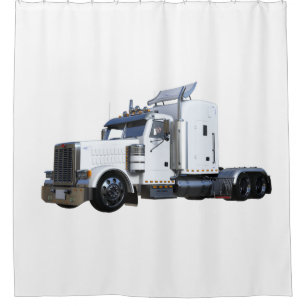 White Semi Truck Traler