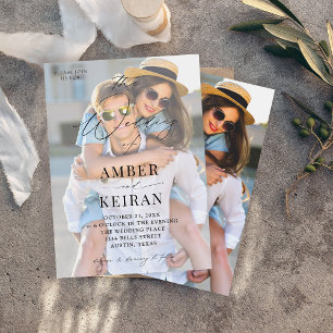 White Shades Photo Wedding Invitation