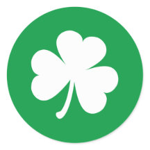White Shamrock on Irish Green St Patrick's Day