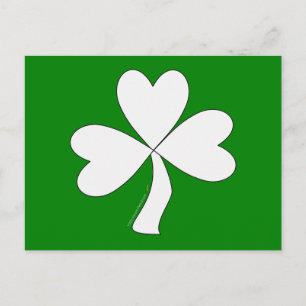 White Shamrock St. Patrick's Day Irish Good Luck Postcard