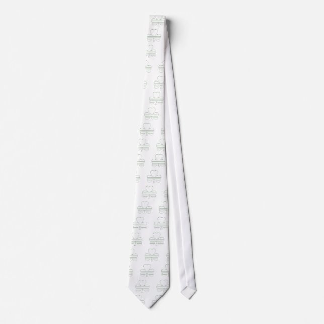 White Shamrock with Horizontal Stripes and Green F Tie (Front)