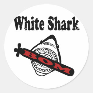 White Shark Classic Round Sticker