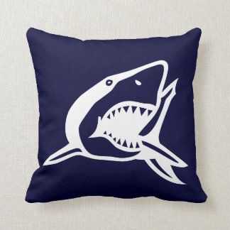 white shark on navyl blue pillow
