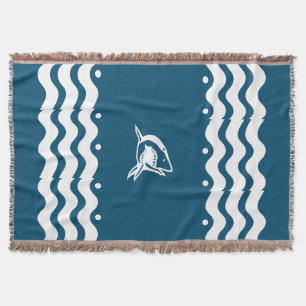 WHITE shark personalize / .choose colour backgroun Throw Blanket