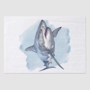 White Shark Watercolor Tissue Paper