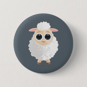 White Sheep 2 Inch Round Button