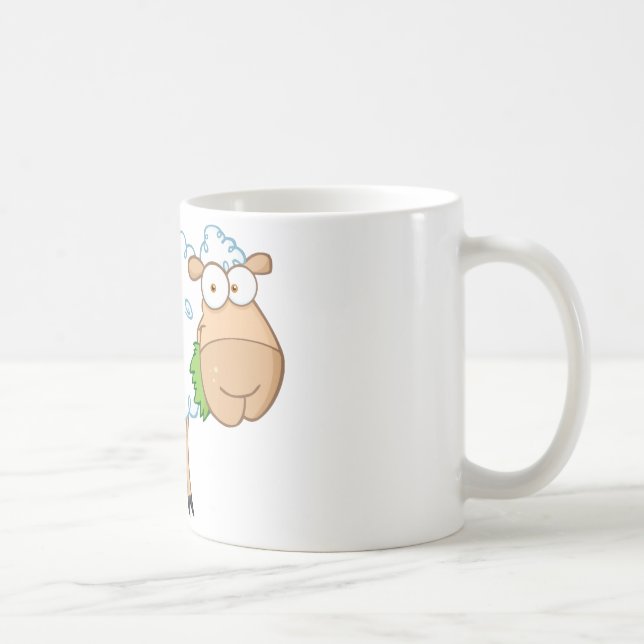 White Sheep Cartoon Character Coffee Mug (Right)