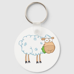 White Sheep Cartoon Character Keychain