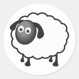 White Sheep Classic Round Sticker