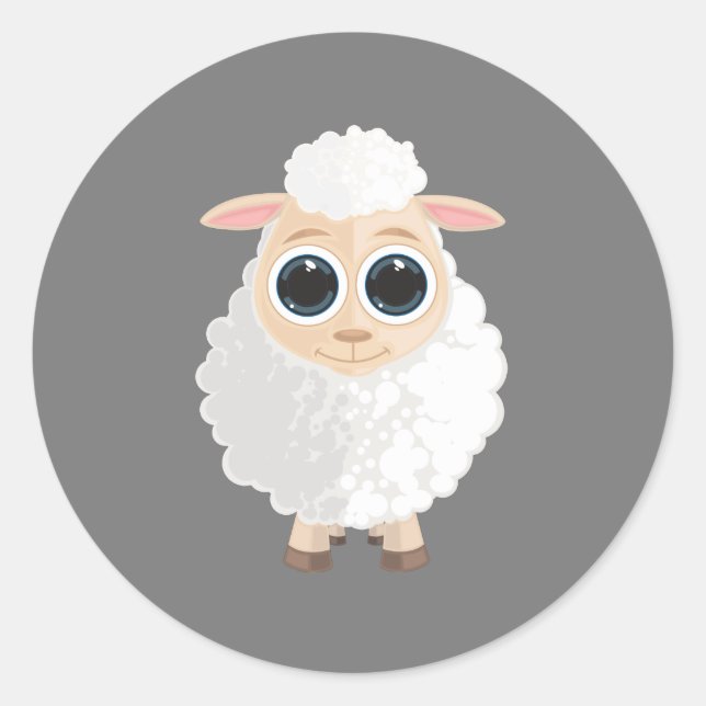 White Sheep  Classic Round Sticker (Front)