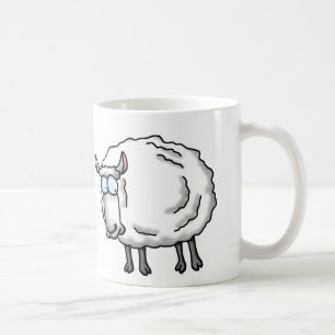 White sheep coffee mug
