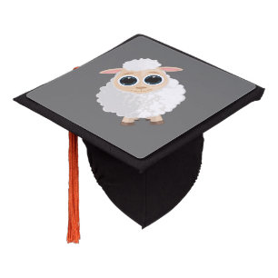White Sheep Graduation Cap Topper