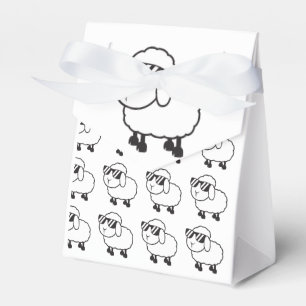 White Sheep in Sunglasses Cartoon Favor Box