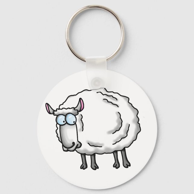 White sheep keychain (Front)