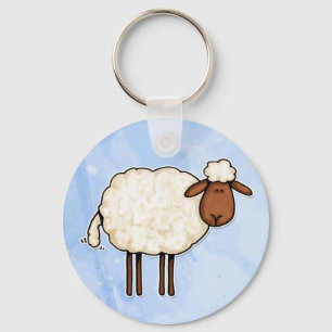 white sheep keychain