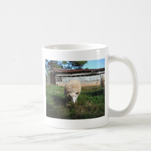 White Sheep on the Farm Coffee Mug