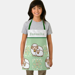 White Sheep with Baby Cute Personalized Apron