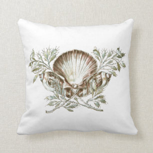 White Shell Throw Pillow
