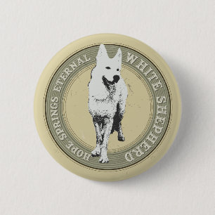 White Shepherd 2 Inch Round Button