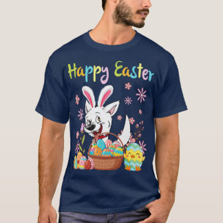 White Shepherd Bunny Dog Dance Flower Egg Chick Ha T-Shirt