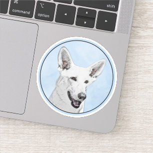 White Shepherd Painting - Cute Original Dog Art
