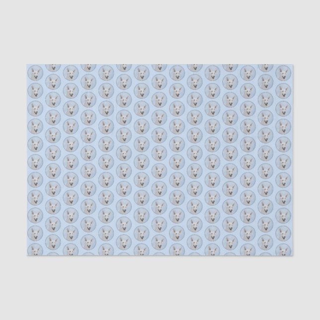 White Shepherd Painting - Cute Original Dog Art Tissue Paper (Front)