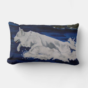 White Shepherd Splash Pillow