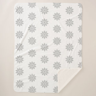 White sherpa blanket with snowflakes
