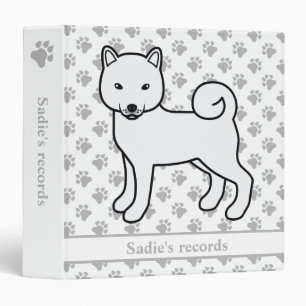 White Shiba Inu Dog & Pet Records Text Binder