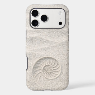 White Shimmer Sand Nautilus Shell Coastal 