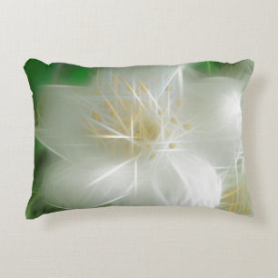 White Shiny Jasmine Accent Pillow