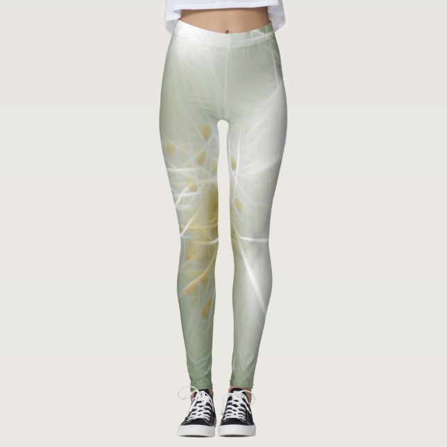 White Shiny Jasmine Leggings (Front)