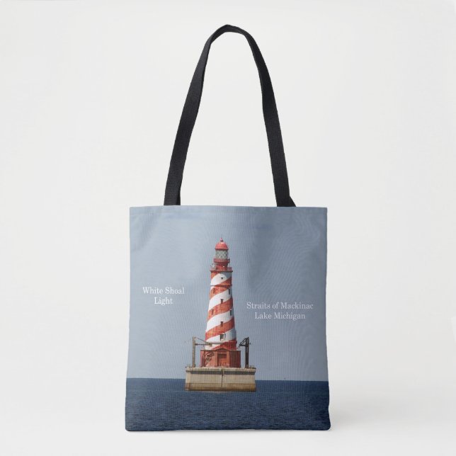 White Shoal Light all over tote bag (Front)
