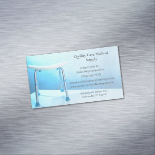 White Shower Chair Senior Care Equipment Medical Magnetic Business Card