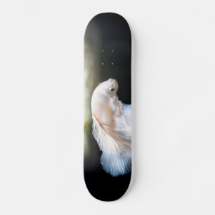 White Siamese Fighting Fish Skateboard