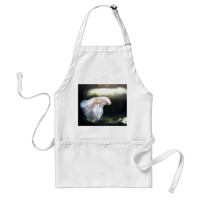 White Siamese Fighting Fish Standard Apron (Front)