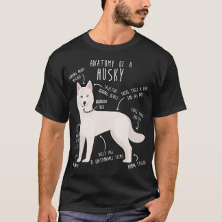 White Siberian Husky Dog Anatomy 1 T-Shirt