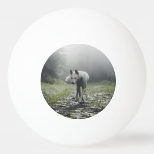 White Siberian Husky Ping Pong Ball