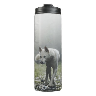 White Siberian Husky Thermal Tumbler