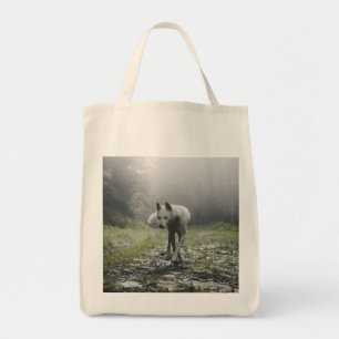 White Siberian Husky Tote Bag