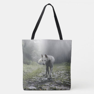 White Siberian Husky Tote Bag