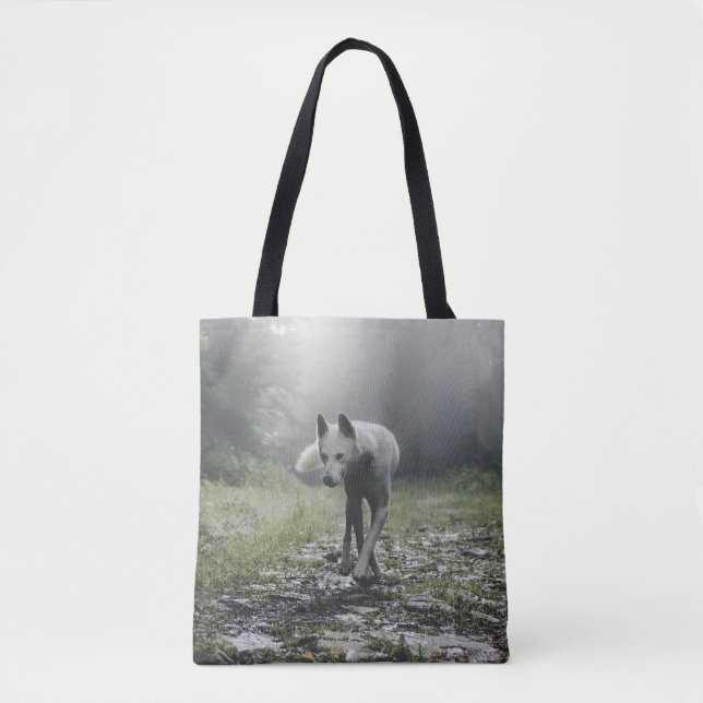 White Siberian Husky Tote Bag (Front)