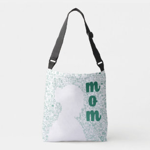 White Silhouette of a Mom Tote Bag