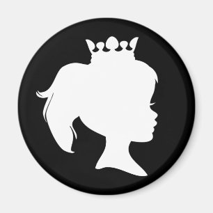 White Silhouette Princess Magnet