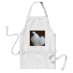 White Silkie Chicken Standard Apron