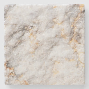 White, Silver and Gold Marble Real Stone Coasters