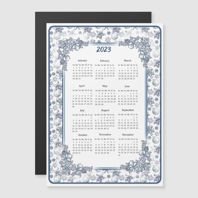 White Silver Christmas Calendar (Front/Back)