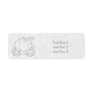 White & Silver Cinderella Carriage Address Labels
