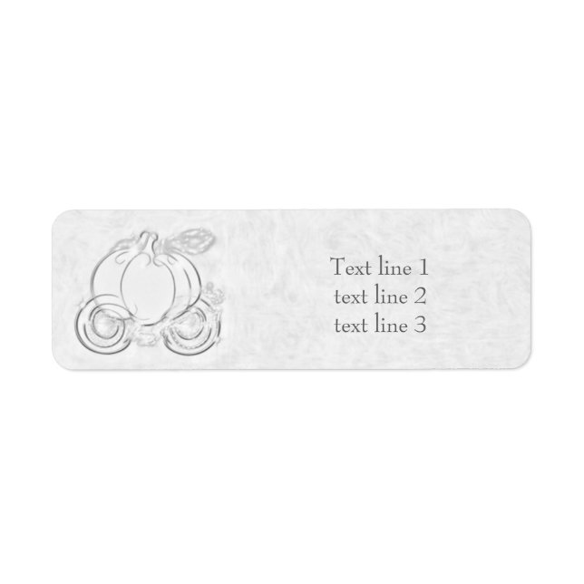 White & Silver Cinderella Carriage Address Labels (Front)