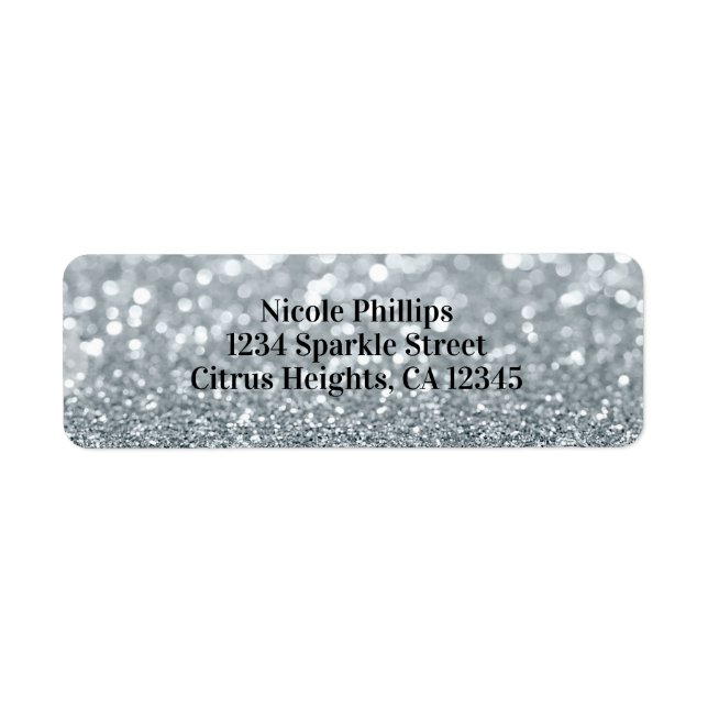 White Silver Glitter Bokeh Glam Birthday Party (Front)